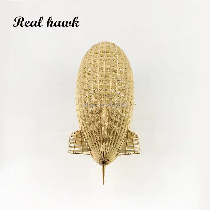 Real Hawk Leges DIY Modèle de construction 1:408 LZ-129 Hindenburg Zeppelin Dirigeable Longueur 600mm Jouet en bois Jouets de construction Cadeau RC