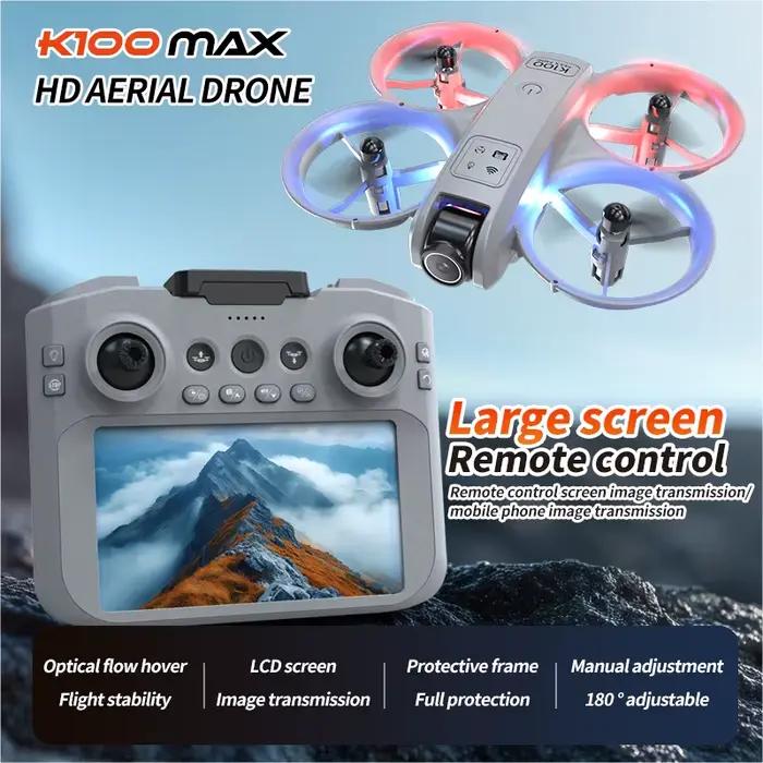 Hot K100 MAX Mini Drone professionnel 4K HD double caméra Fpv écran flux optique
