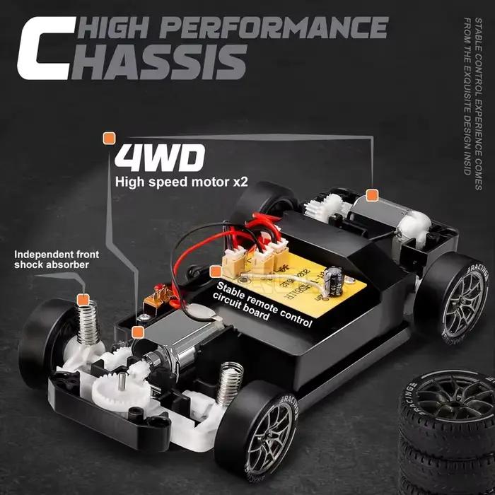 1: 24 vitesses quatre roues motrices RC dérive télécommande voiture 2.4G
