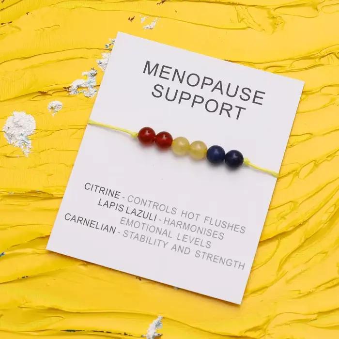 Bracelet de soutien en cristal de cornaline pour femme, bijoux de guérison, bouffées de chaleur, aide à la ménopause