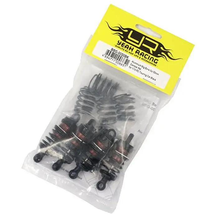Yeah Racing Ensemble d'amortisseurs en aluminium Big Bore Go 50/55/65mm 4 pièces pour voiture de tourisme RC 1/10 # BBG-0050 BBG-0055 BBG-0060