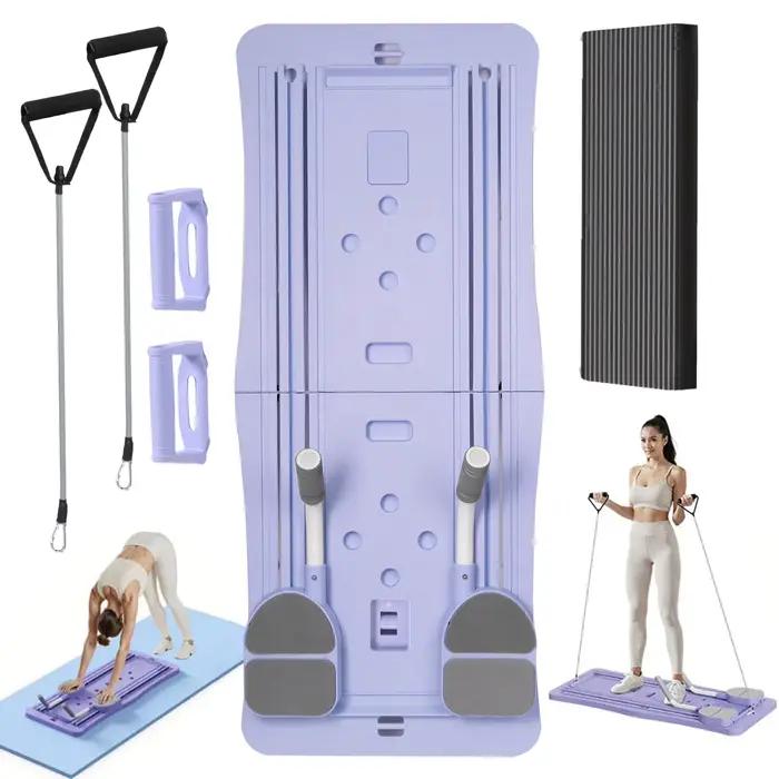 À la maison planche de Pilates pliable 4 en 1 roue d'exercice rouleau équipement d'exercice pour salle de sport à domicile entraîneur d'entraînement planche de Pilates