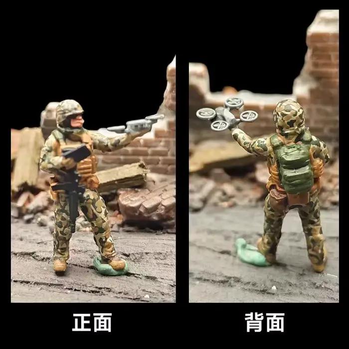 Nouveau modèle militaire de drone 1/72 pour équipe de soldats