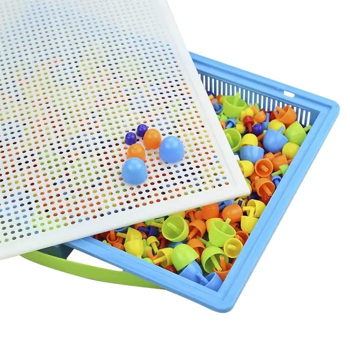 296 pièces champignon ongles bricolage jouets faits à la main enfants Montessori jouets éducatifs Intelligent 3D Puzzle jeu Puzzle cadeaux