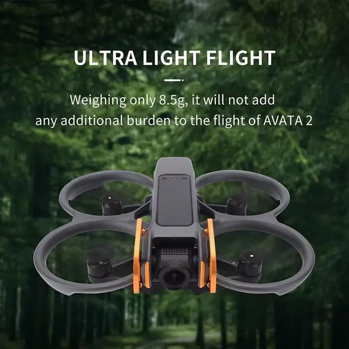 Pare-chocs à cardan en alliage d'aluminium pour Drone DJI Avata 2 barre de protection anti-collision accessoire de pare-chocs gris clair Jaune Clair