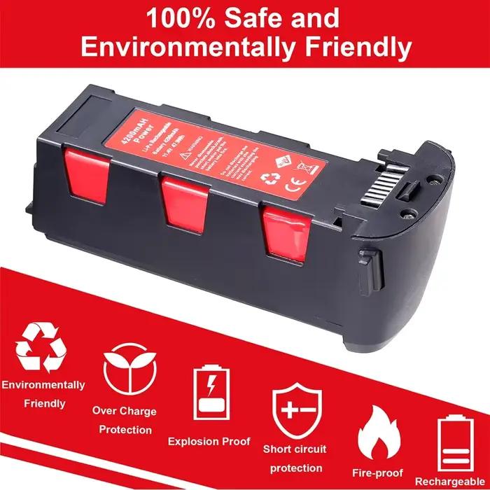 Batterie au lithium rouge pour quadricoptère sans balais, compatible avec Hubsan H117S, batterie numérique pour drone GPS, accessoire de drone avec charge rapide et temps de vol prolongé