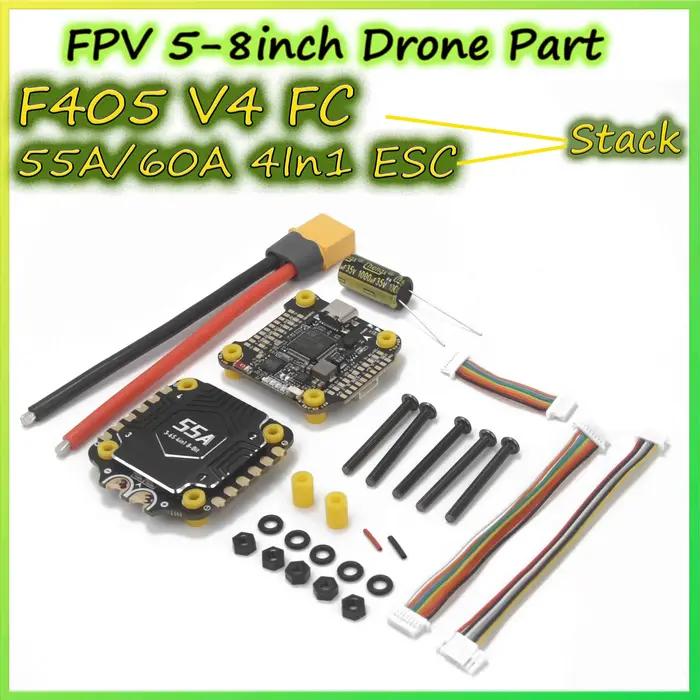 Module de Contrôle de Vol F405 V4 F4 Stack avec ESC BLS 4-en-1 55/60A 3-6S 30x30 pour Drone FPV RC 5-8 pouces