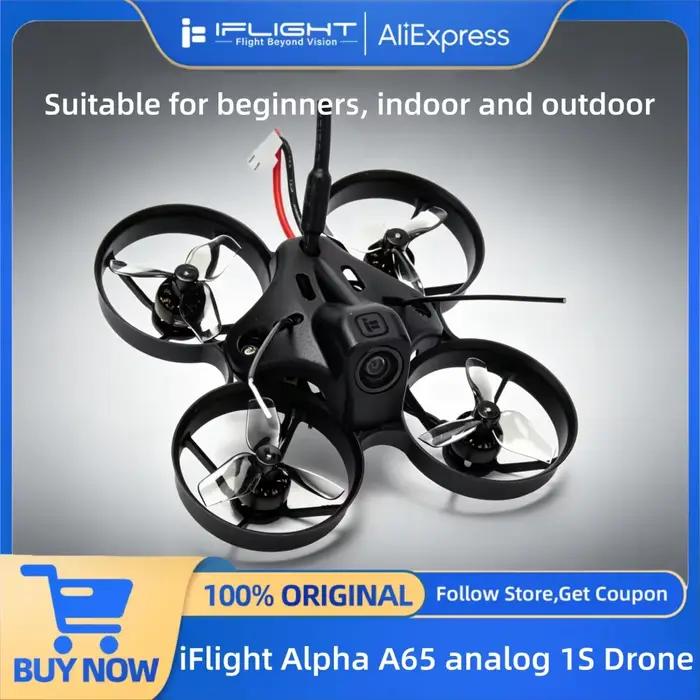 Drone iFlight Alpha A65 analogique 1S TinyWhoop BNF avec mini quadricoptère BLITZ F411