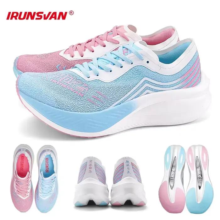 IRUNSVAN 1.0 Chaussures de course professionnelles en nylon avec plaque de carbone intégrale, respirantes et amortissantes pour marathon
