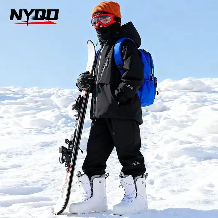 Vêtements de ski pour enfants, haut + bas, hiver, garçons, filles, combinaison de snowboard, coupe-vent, imperméable, veste de ski pour enfants, pantalon de neige