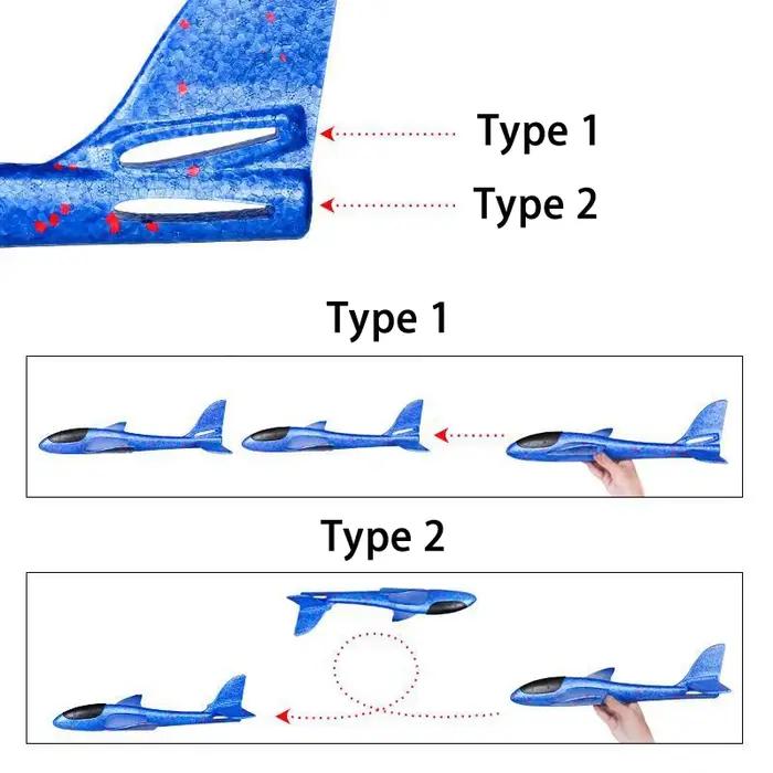 Gros avion en mousse planeur volant jouet lancer à la main