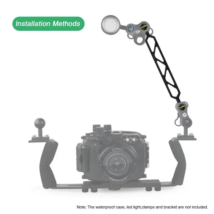 Accessoire de plongée système d'éclairage bras à rotule réglable aluminium Seafrogs pour caméras d'action GoPro Nikon Sony diverses occasions