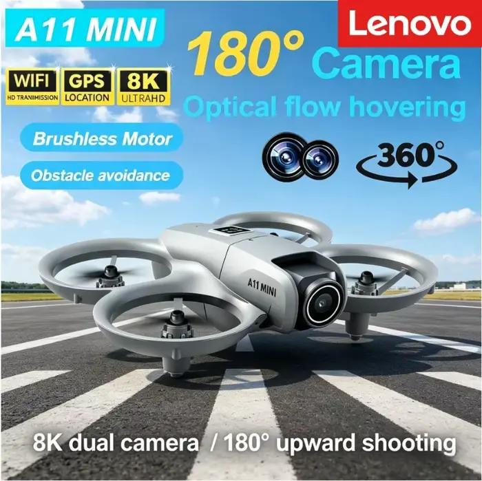 Mini-drone Lenovo A11 13000M RC avec caméra HD 4K 8K WiFi 5G FPV flux optique pour débutants et amateurs de vol aérien