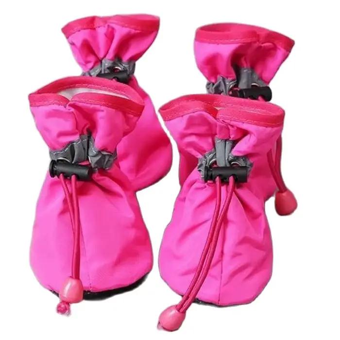 Chaussures imperméables pour animaux de compagnie, bottes de pluie antidérapantes, pour petits chats, chiots, accessoires pour pattes d'animaux, 4 pièces/ensemble