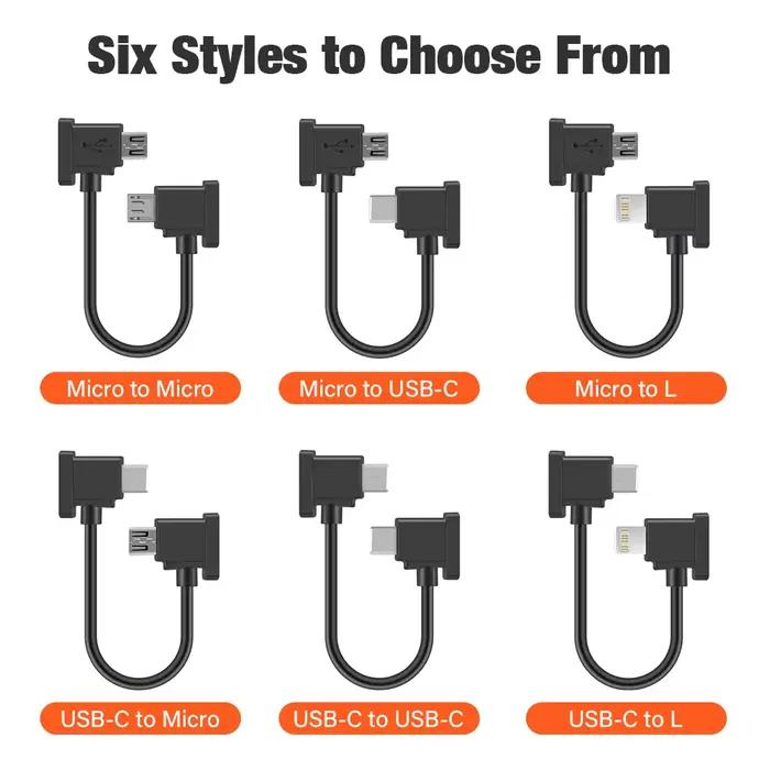 Câble OTG Type C IOS Micro USB UAV Drone télécommande pour téléphone pour connecteur DJI MINI 4K/2/3 Pro/SE/Air/Mavic iPhone Huawei