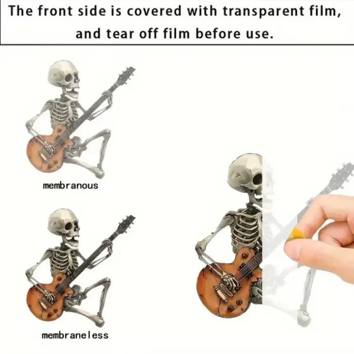 Ornements de voiture de guitare de crâne de Style Rock, balançoire de printemps, décoration créative de voiture 2D, décoration personnalisée, petits objets