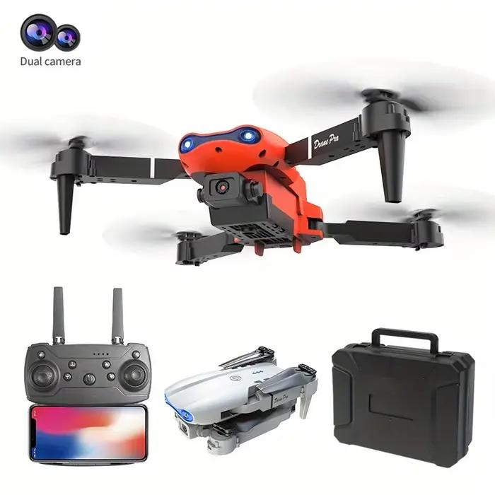 Drone jouet E99 PRO + Double caméra SD + 1 télécommande + 4 hélices + 2 manuels + Mode sans tête + Décollage à une touche