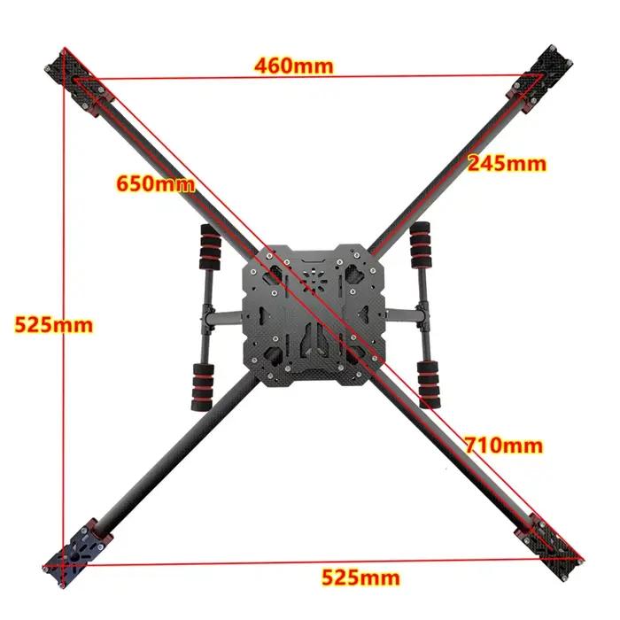 Châssis de quadricoptère en fibre de carbone XAERO DIY 650 mm pour drone FPV commercial et industriel