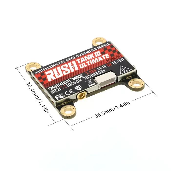 RUSHFPV RUSH Tank III Ultimate VTX 5.8G 48CH RaceBand Pitmode 25mW 200mW 500mW 800mW VTX FPV réglable 2-8S pour drone de course RC