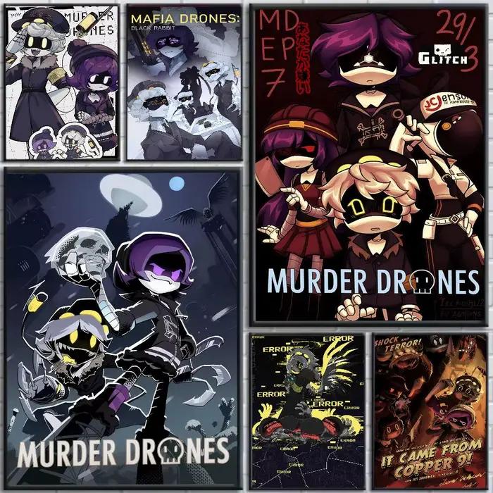 Affiche « Murder Drones » — Impression et affiche de haute qualité ; art mural haute définition adapté aux études et à la décoration intérieure.