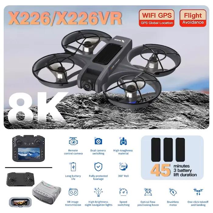 Drone X226 & X226VR Hélicoptère Télécommandé Professionnel 8K Caméra Haute Définition Quadricoptère Jouets Cadeaux Occasions Spéciales
