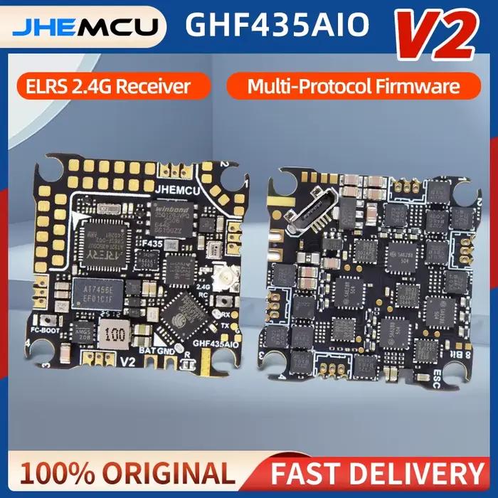 JHEMCU GHF435AIO V2 contrôleur de vol FC récepteur ELRS 2.4G intégré 20A ESC
