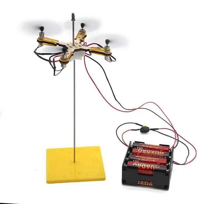 Ensemble de modèles de drone DIY à construire soi-même - Kit éducatif bois, métal et plastique pour enfants 6-12 ans - Activités créatives et éducatives en classe ou à la maison