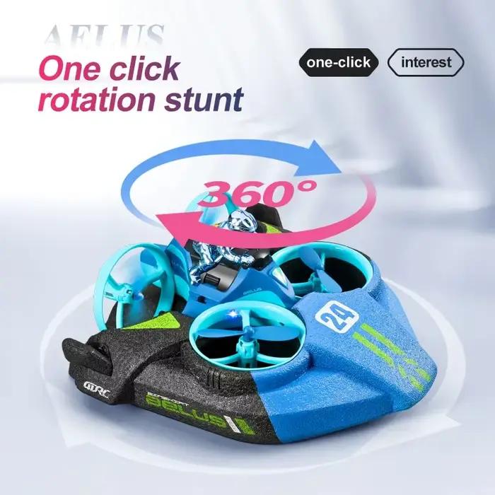 RC Mini Drone maintien d'altitude Mode sans tête 3 en 1 mer terre vol aérien 2.4G 6 axes quadrirotor bateau hélicoptère RC pour enfant
