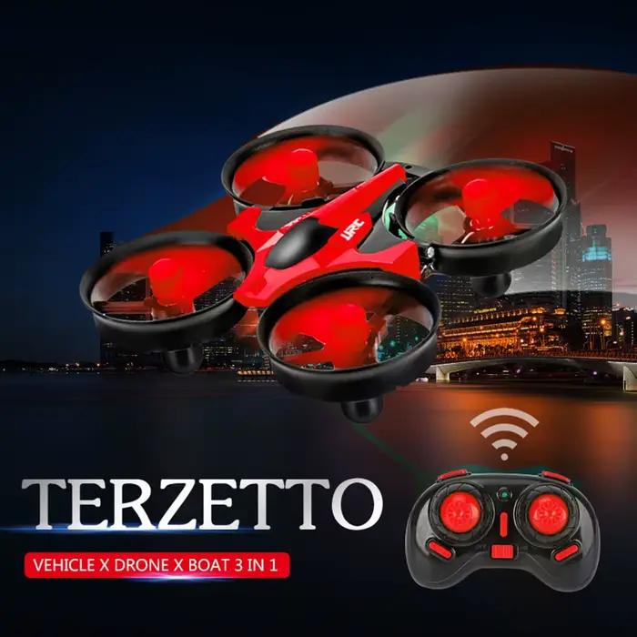NIHUI NH-015 3 en 1 RC Drone bateau voiture 2.4G 4CH maintien d'altitude Mode sans tête 360 ° Jouet d'eau/terre/Air
