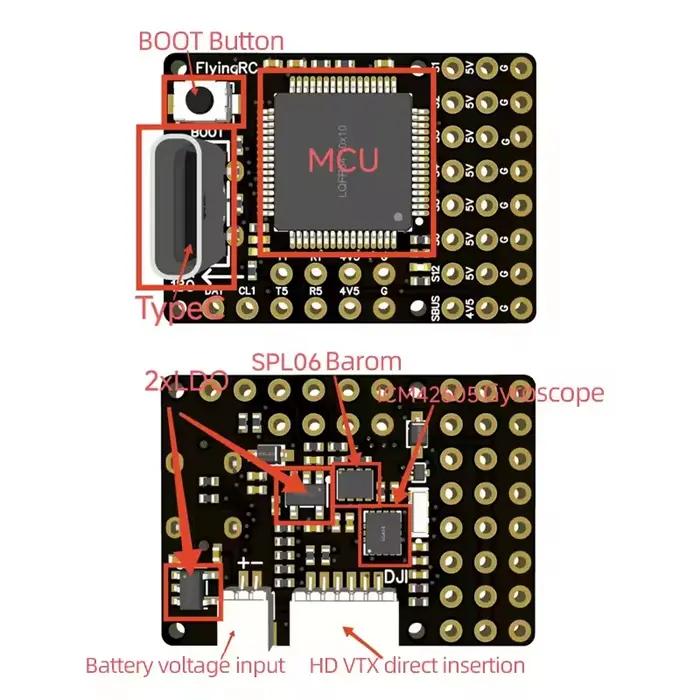 Contrôle de vol à aile fixe F4Wing MK1 MINI F405 Crossover FPV Support AP/INAV/BF Firmware 1-6S Lipo pour Drone à