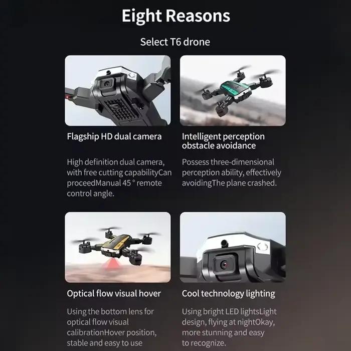 Drone T6 8K Professionnel Caméra GPS Évitement d'Obstacles Photographie Aérienne Flux Optique Quadricoptère Pliable Occasions Spéciales