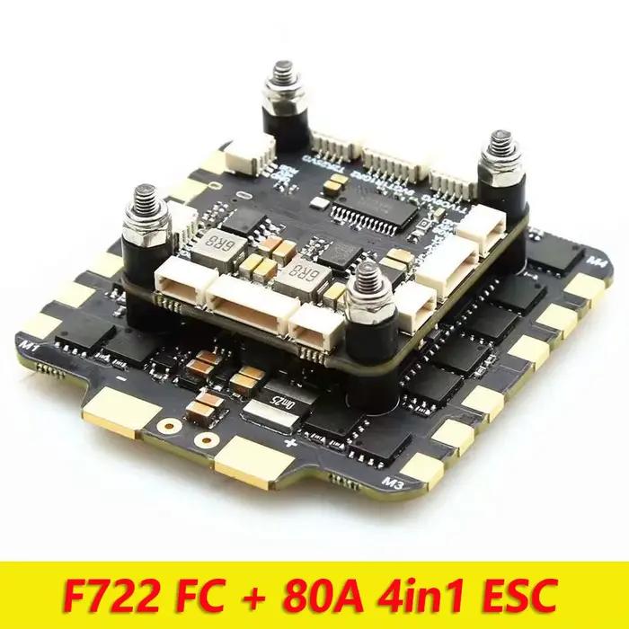 Contrôleur de vol F722 F7 80A 4 en 1 BLheli_S ESC double BEC pour cadre 10/13/15 pouces FPV accessoires de Drone de course Freestyle