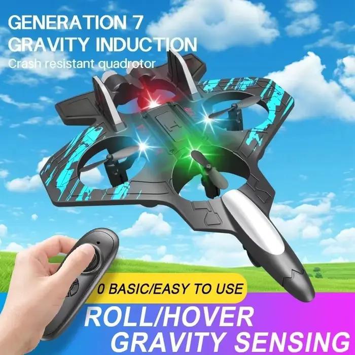 Hélicoptère télécommandé Homefish 2.4G en plastique avec lumières LED, drone cascadeur à vol stationnaire pour adultes occasions spéciales