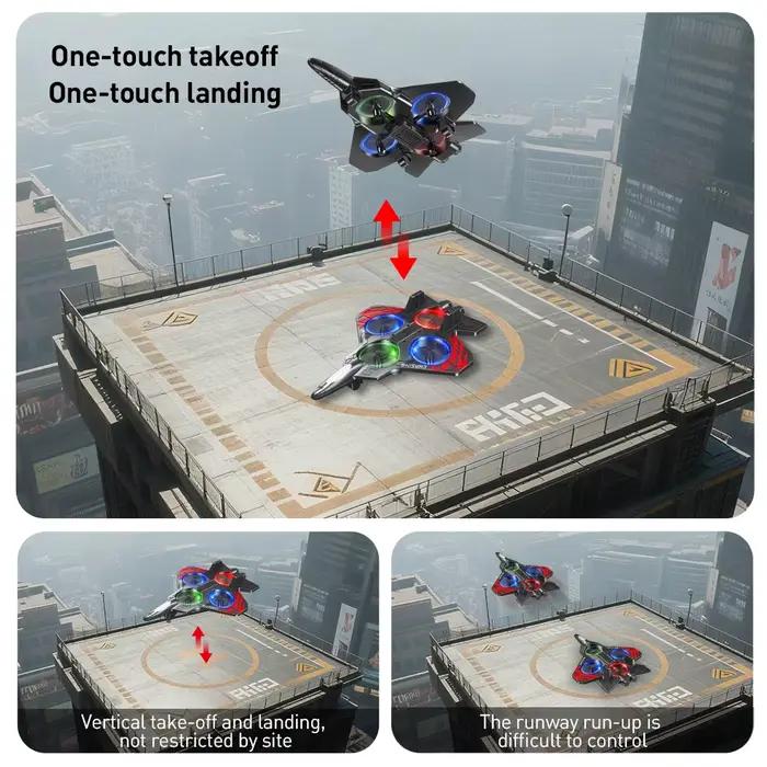 NOUVEAU E72 avion en mousse cascadeur intelligent hauteur fixe vol stationnaire 360 ° Lumières clignotantes combattant Un cadeau pour un jouet de drones RC pour garçon