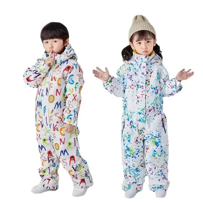 Combinaison de Ski imperméable pour enfants, combinaison de Ski pour enfants, coupe-vent chaud d'hiver, veste de neige et pantalon pour garçons et filles, costume de Snowboard