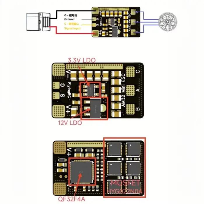 FlyingRC Mini ESC 40A V1 FPV ESC Drone 32 bits ESC