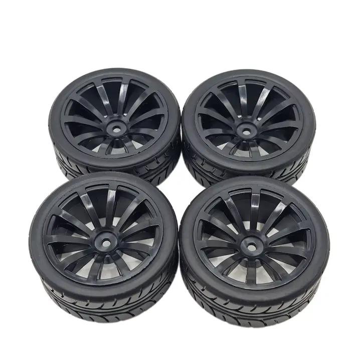 Pneus et roues de rallye RC 1/10, pneus hexagonaux de 12 mm pour voitures de tourisme et de drift sur route 1:10 1/12 Tamiya TT01 TT02 Traxxas