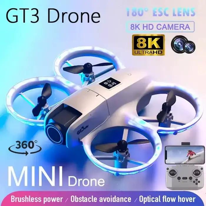 Nouveau Mini Drone GT3 8K HD double caméra aérienne intelligente évitement d'obstacles débit optique