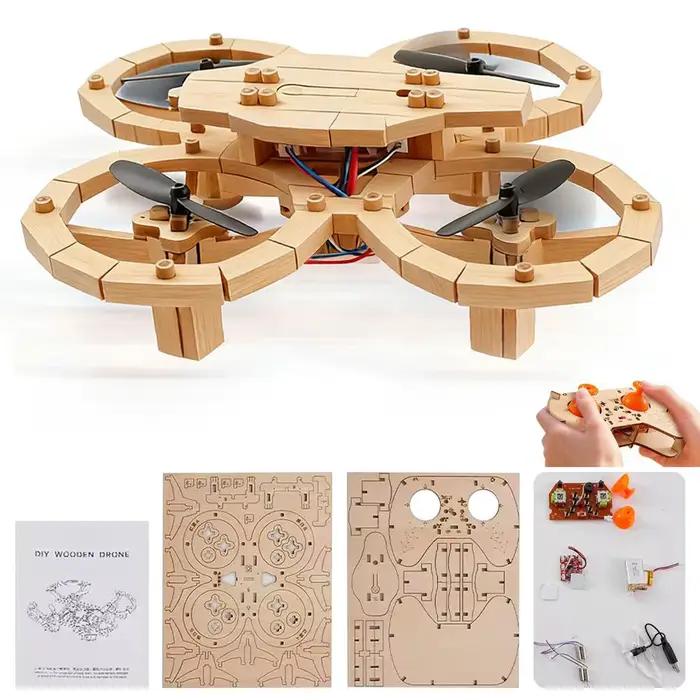 Quadricoptère en bois à assembler soi-même avec télécommande