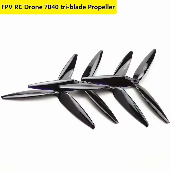 7040 Tracker 7.5x4x3 Poly Carbonate Durable 3 pales/hélice à trois pales (2CW + 2CCW) pour accessoires de Drone RC FPV