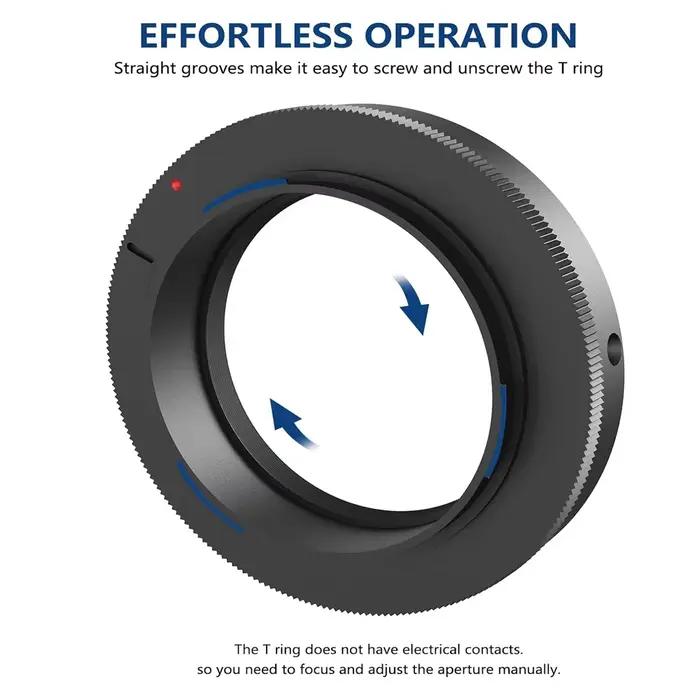 Lightdow-Bague d'adaptation d'objectif T2 T