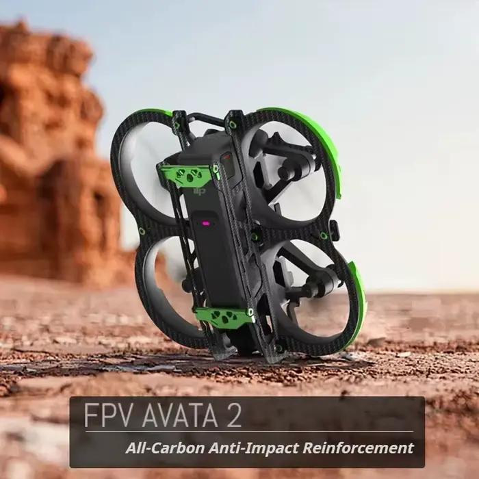 Véritable Fiber de carbone pour Dji Avata 2 Protection complète légère Anti-chute Drone garde armure Kit d'armure