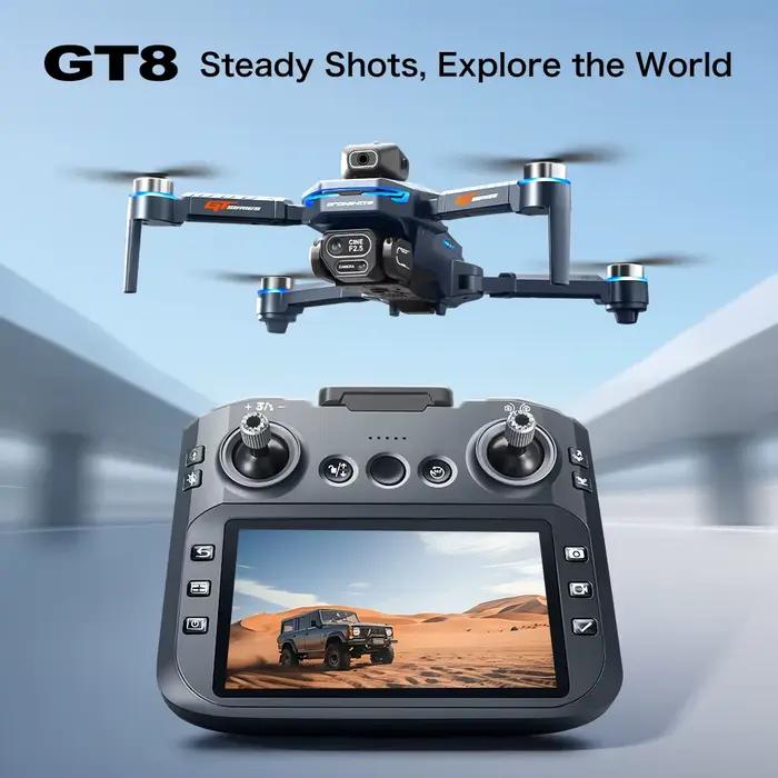 Nouveau drone GT8 2026 GPS 8K professionnel HD 360 ° Jouets quadricoptères pliables avec double caméra