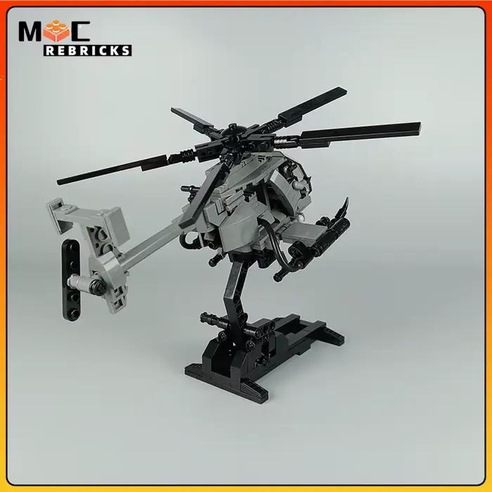 WW II Série Militaire Nouvelle MH-6 Petits Oiseaux Hélicoptères Avec Soldes MOC décennie s De Construction Avion Présentoir Briques Jouets Cadeaux