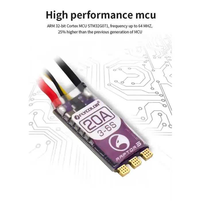FLYCOLOR Raptor 5 20A 35A 45A 50A multi-rotor sans balais ESC 3-6S 32 bits G701 PWM 128K pour Drone de course RC FPV