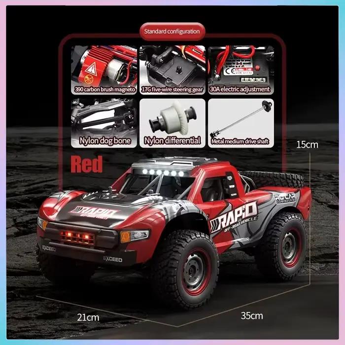 Voiture Rc tout-terrain 4x4, 50 km/h ou 70 km/h, moteur sans balais à grande vitesse, Monster Truck 1/16, voitures de course dans le désert/neige, jouets pour garçons