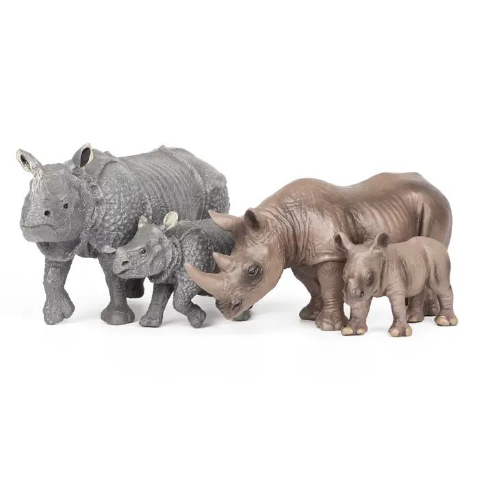 Figurine jouet rhinocéros – Figurine modèle rhinocéros réaliste et peinte à la main – Jouet éducatif sûr pour garçons, filles et enfants âgés de 3 ans et plus
