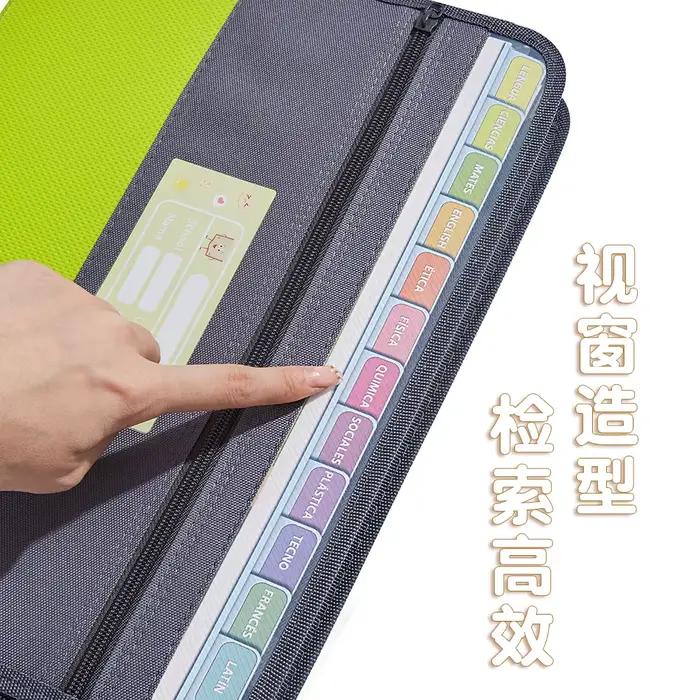 Organisateur de fichiers accordéon avec fermeture éclair sûre, dossier extensible à 13 poches avec pochette à crayons avant, fournitures scolaires et de bureau