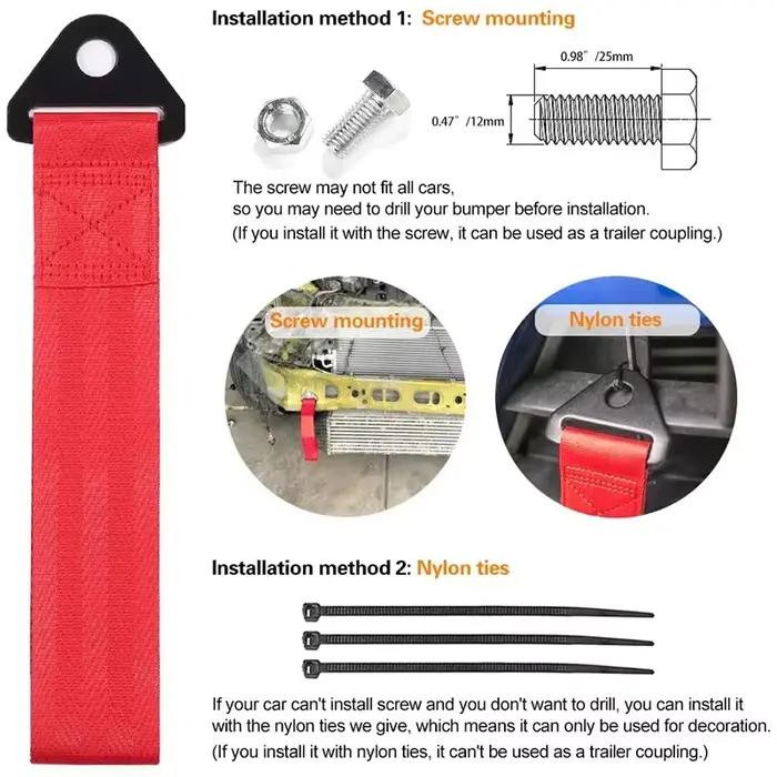 Sangle de remorquage en Nylon de 26cm