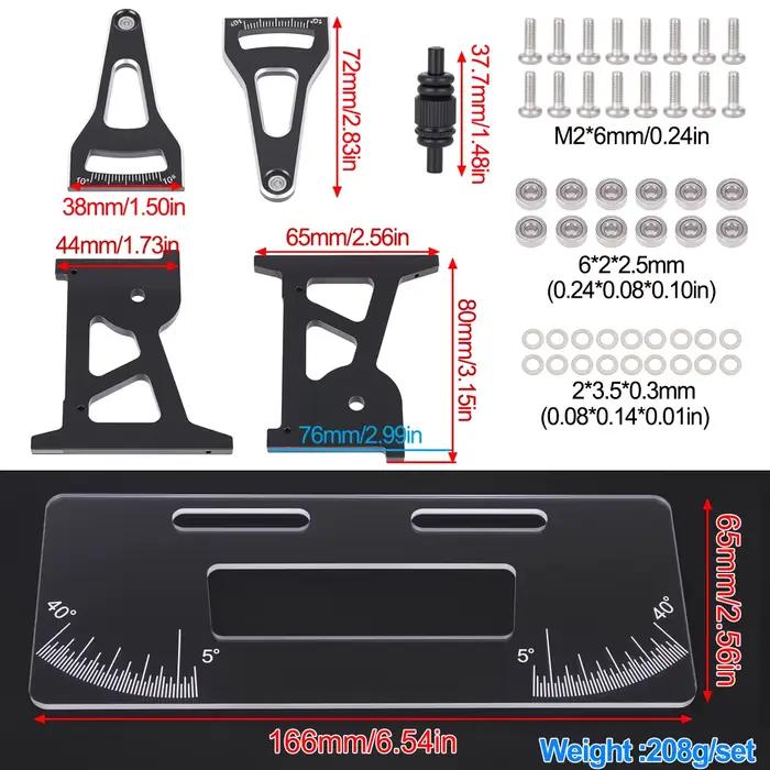 Système de réglage de châssis RC en aluminium CNC pour voitures de course et drift LOSI Micro-B 1/24 et 1/28 occasion spéciale passionnés de course